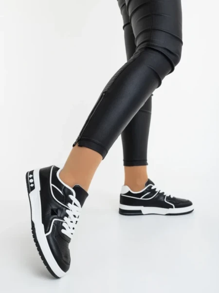 Dachara fekete fehér női sportcipő ökológiai bőrből