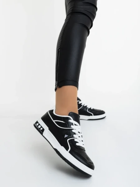 Dachara fekete fehér női sportcipő ökológiai bőrből
