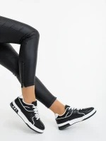 Dachara fekete fehér női sportcipő ökológiai bőrből