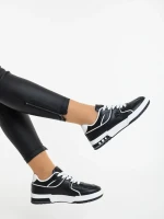 Dachara fekete fehér női sportcipő ökológiai bőrből