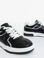 Dachara fekete fehér női sportcipő ökológiai bőrből