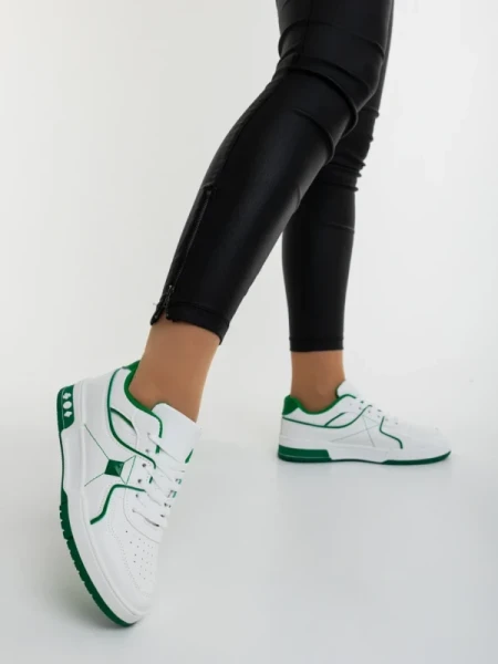 Dachara fehér és zöld női sportcipő ökológiai bőrből