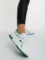 Dachara fehér és zöld női sportcipő ökológiai bőrből