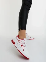 Dachara fehér és piros női sportcipő ökológiai bőrből