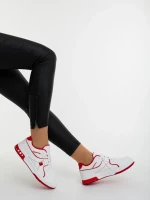 Dachara fehér és piros női sportcipő ökológiai bőrből