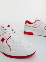 Dachara fehér és piros női sportcipő ökológiai bőrből