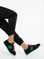 Areka fekete női sportcipő textil anyagból