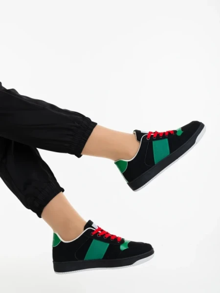 Areka fekete női sportcipő textil anyagból