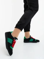 Areka fekete női sportcipő textil anyagból