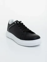 Karcen fekete fehér férfi sportcipő ökológiai bőrből