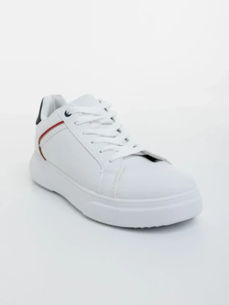 Karcen fehér és piros férfi sportcipő ökológiai bőrből