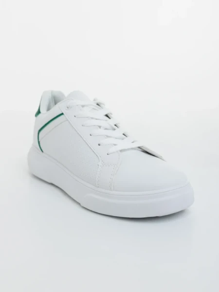 Karcen fehér és zöld férfi sportcipő ökológiai bőrből