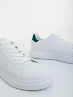 Karcen fehér és zöld férfi sportcipő ökológiai bőrből