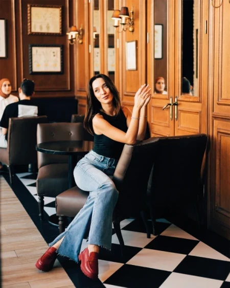 Sumira gránátszinű női félcipő ökológiai bőrből