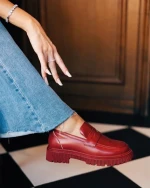 Sumira gránátszinű női félcipő ökológiai bőrből