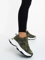 Nuzia zöld női sportcipő ökológiai bőrből és textil anyagból