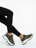 Nuzia zöld női sportcipő ökológiai bőrből és textil anyagból