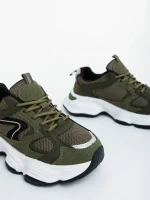 Nuzia zöld női sportcipő ökológiai bőrből és textil anyagból