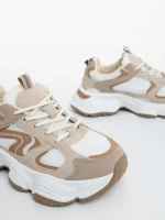 Nuzia bézs női sportcipő ökológiai bőrből és textil anyagból