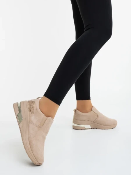 Zaruka bézs női sportcipő textil anyagból