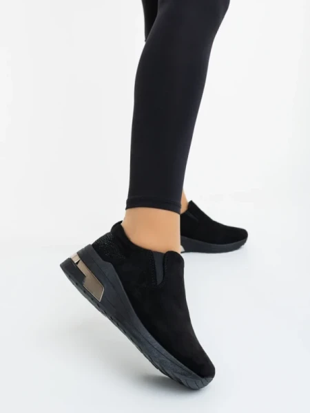 Zaruka fekete női sportcipő textil anyagból