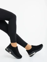 Zaruka fekete női sportcipő textil anyagból