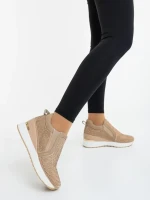 Lovara bézs női sportcipő textil anyagból