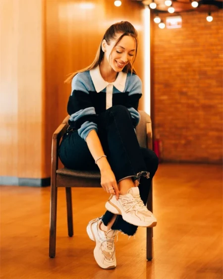 Lotiva bézs női sportcipő ökológiai bőrből és textil anyagból