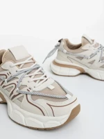 Lotiva bézs női sportcipő ökológiai bőrből és textil anyagból