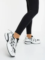Lotiva fekete fehér női sportcipő ökológiai bőrből és textil anyagból