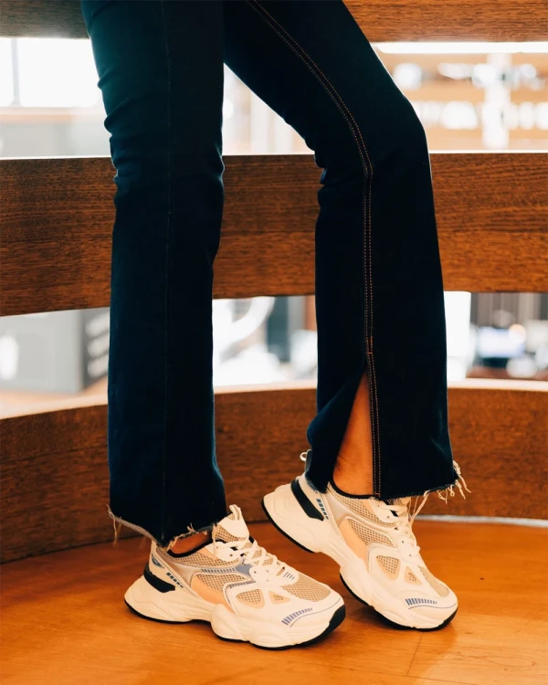 Zehara fehér és rózsaszin női sportcipő ökológiai bőrből és textil anyagból