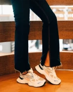 Zehara fehér és rózsaszin női sportcipő ökológiai bőrből és textil anyagból