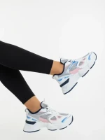 Zehara fehér és rózsaszin női sportcipő ökológiai bőrből és textil anyagból