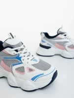 Zehara fehér és rózsaszin női sportcipő ökológiai bőrből és textil anyagból