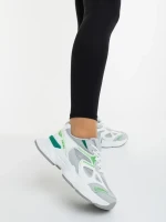 Zehara fehér és zöld női sportcipő ökológiai bőrből és textil anyagból