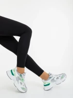 Zehara fehér és zöld női sportcipő ökológiai bőrből és textil anyagból