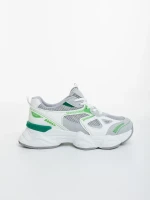 Zehara fehér és zöld női sportcipő ökológiai bőrből és textil anyagból