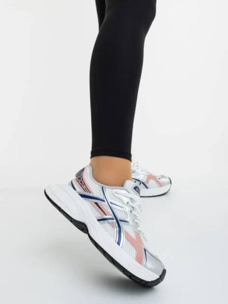 Elle fehér és rózsaszin női sportcipő ökológiai bőrből és textil anyagból