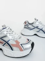 Elle fehér és rózsaszin női sportcipő ökológiai bőrből és textil anyagból