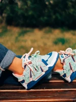 Osiana rózsaszin és kék női sportcipő ökológiai bőrből