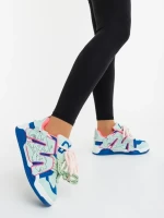 Osiana rózsaszin és kék női sportcipő ökológiai bőrből