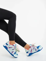 Osiana rózsaszin és kék női sportcipő ökológiai bőrből