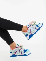 Osiana rózsaszin és kék női sportcipő ökológiai bőrből