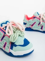 Osiana rózsaszin és kék női sportcipő ökológiai bőrből