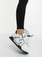 Osiana fekete fehér női sportcipő ökológiai bőrből