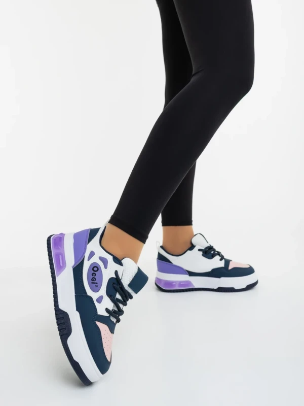 Aresia lila és fehér női sportcipő ökológiai bőrből