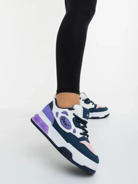 Aresia lila és fehér női sportcipő ökológiai bőrből