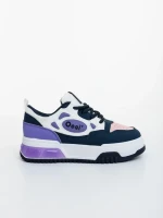 Aresia lila és fehér női sportcipő ökológiai bőrből