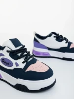 Aresia lila és fehér női sportcipő ökológiai bőrből