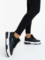 Aresia fekete fehér női sportcipő ökológiai bőrből